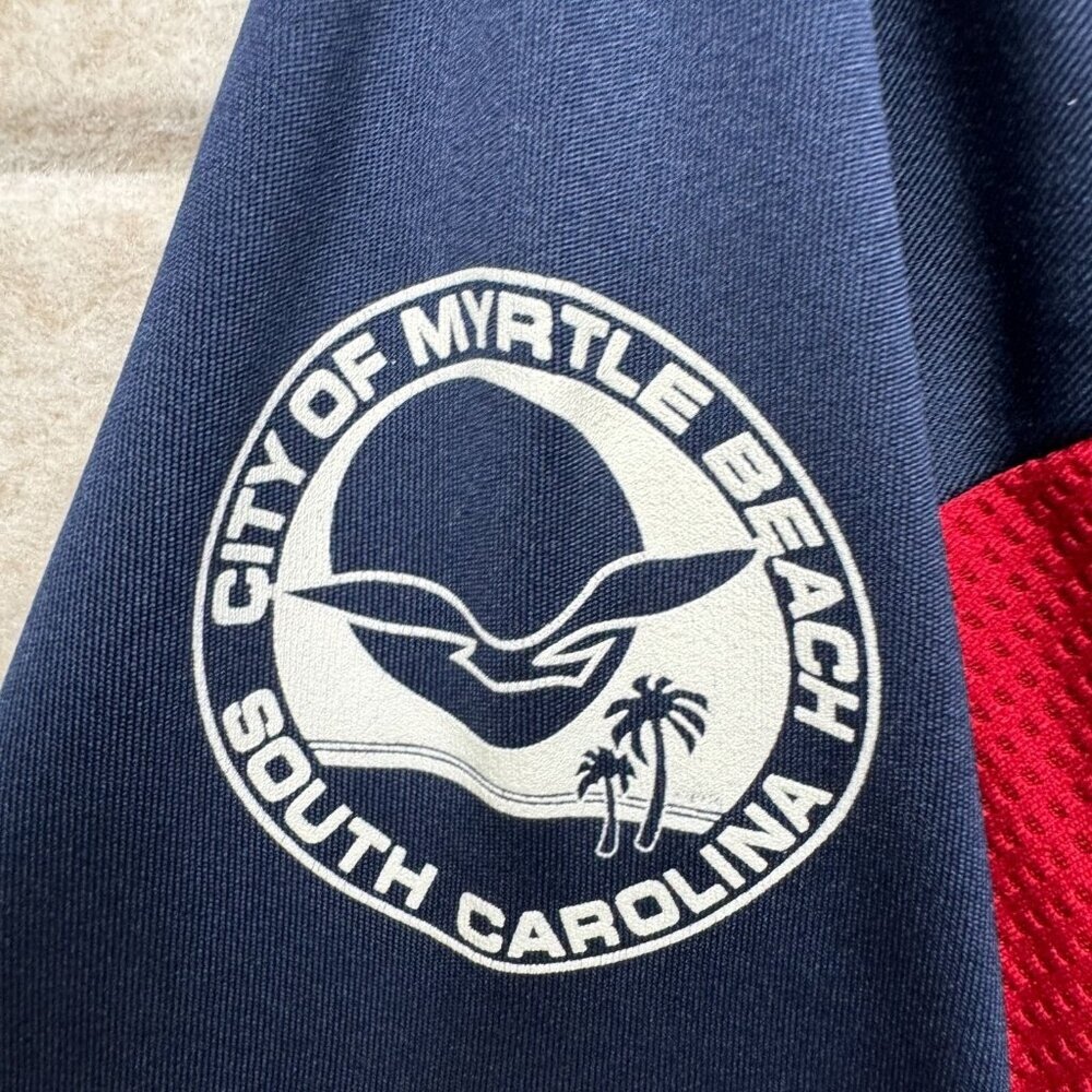 Majestic Cool Base Myrtle Beach Twins Baseball Jersey Youth Large Blue Red #10 - Picture 3 of 9